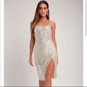 Lulu’s Sequin Slit Dress